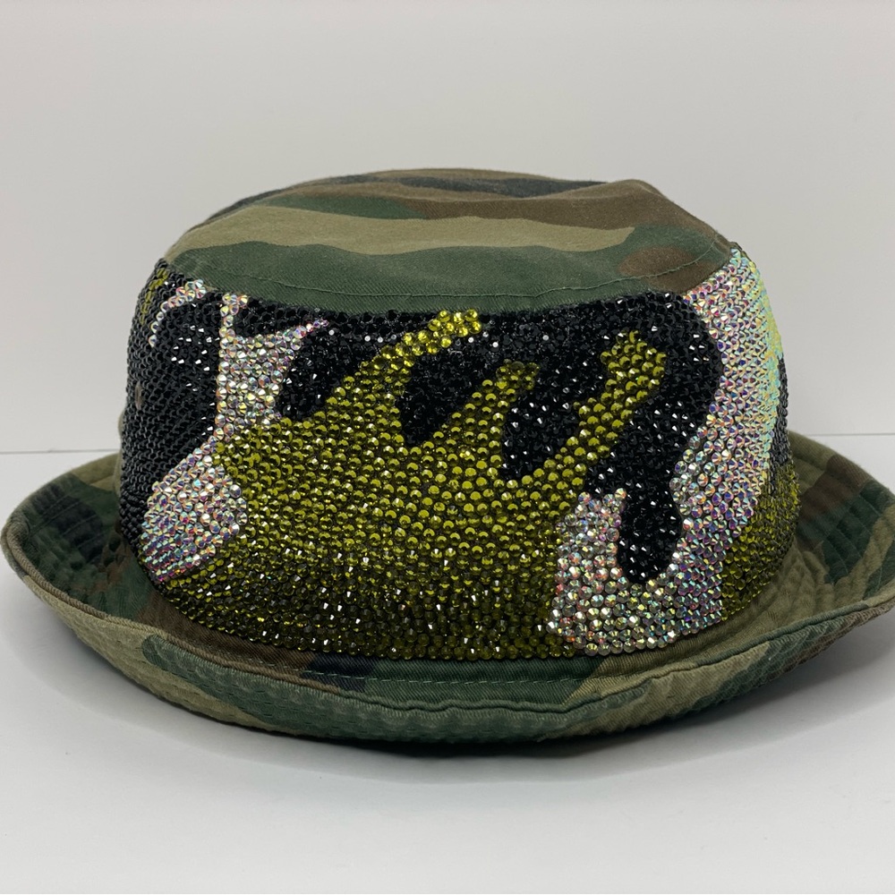 Custom Rhinestone Camo Bucket Hat - Picture 4 of 4